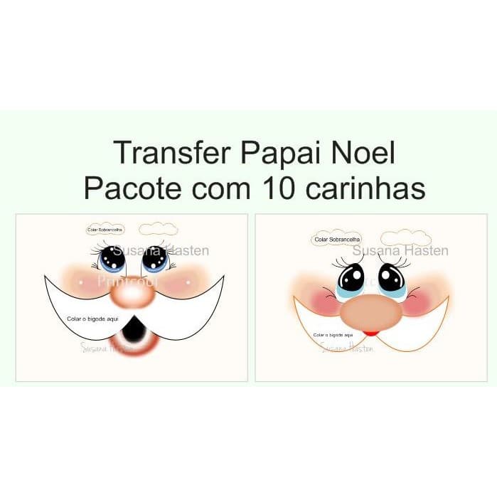 Olho Para Boneca De Pano Papai Noel  Natal  Transfer Para Carinhas De Bonecas De Pano  Bonecas De 50 CM Ref.: Combo 69