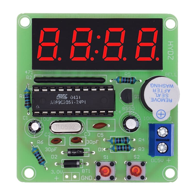 AT89C2051 Digital 4 Bits Relógio Eletrônico Suíte Produção Eletrônica Kit DIY Lear Para Arduino