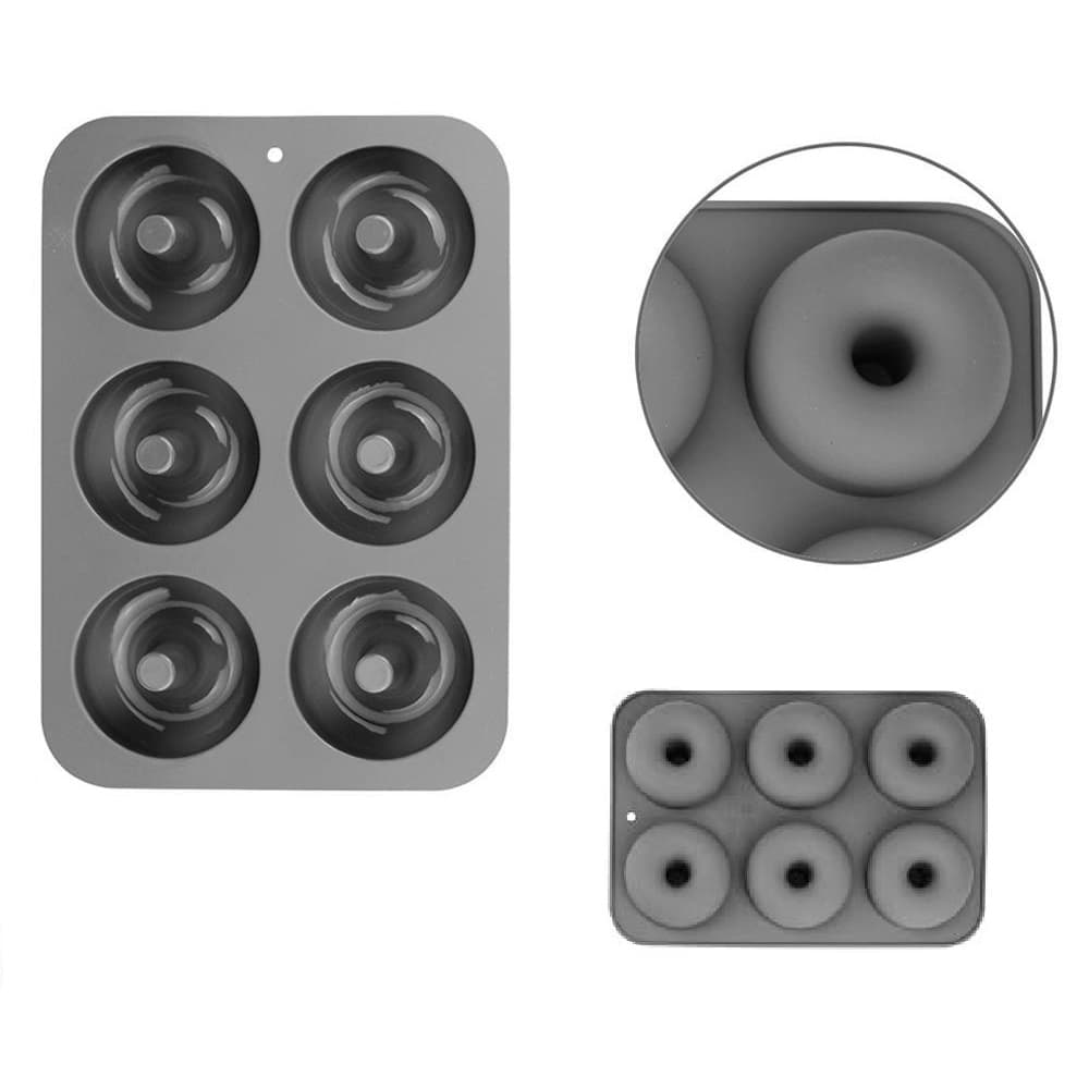 Forma De Silicone Para Donuts Com 6 Cavidades 26X18X3,5Cm