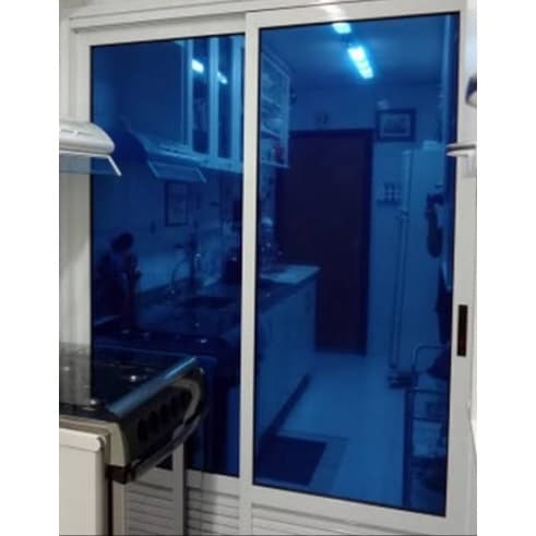 Pelicula Insulfilm azul espelhado, 3mx50cm,  para janelas, sacadas, vidros, blindex, carros, vidraças e outros.