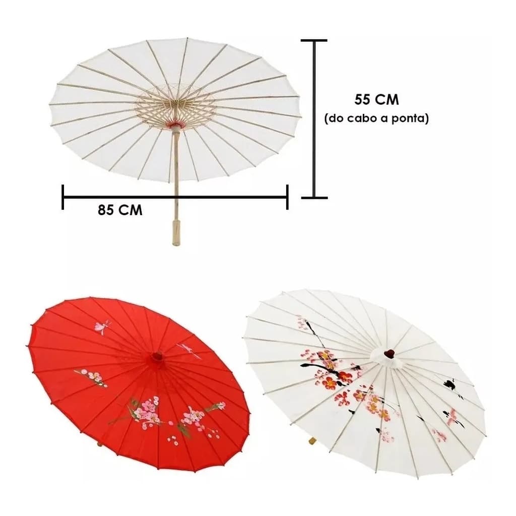 Sombrinha Japonesa Chinesa Casamento Noiva Oriental Bambu