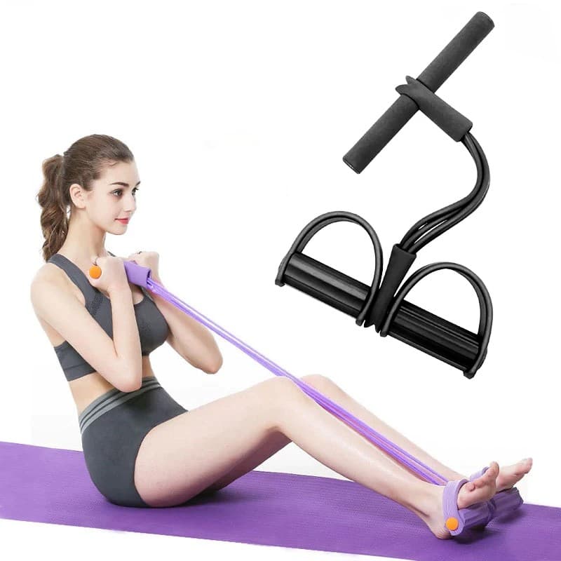 Elástico Extensor para Exercício Musculação Ginástica de Puxar com Apoio para Pés