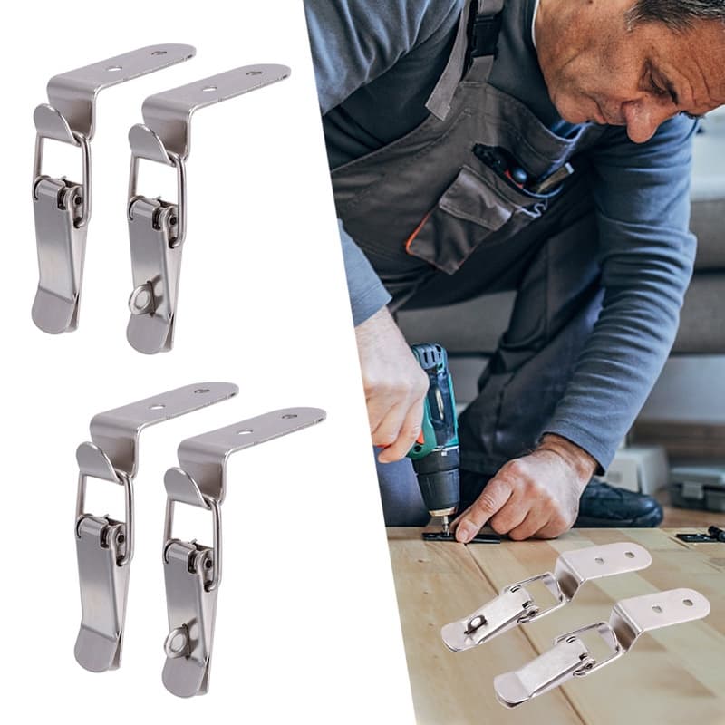 90 Graus Duckbill Fivela Gancho De Metal De Bloqueio/Mala Jewel Box Gaveta Porta Anti Roubo Braçadeira Trava/Prático Ferramentas De Hardware Para Casa Escola Do Escritório