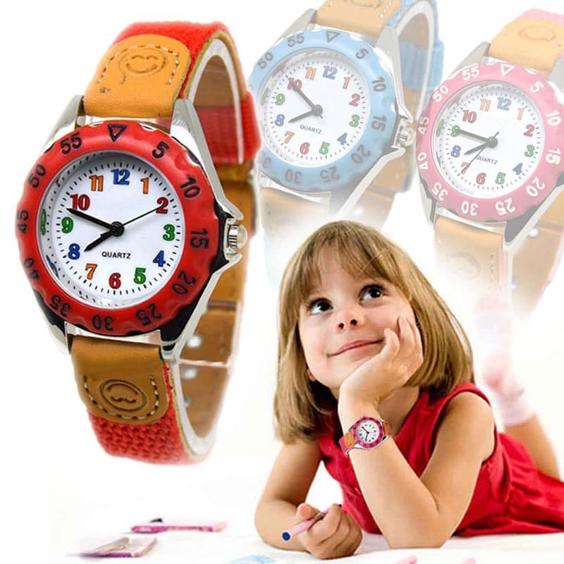 Relógio De Pulso De Quartzo Com Pulseira De Tecido Ponteiro De Emenda De Relógio Infantil De Desenho Animado Fofo