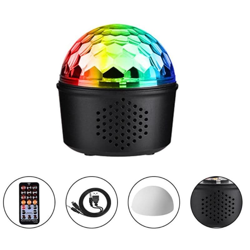 Caixinha de som bluetooth com controle e luz de boate