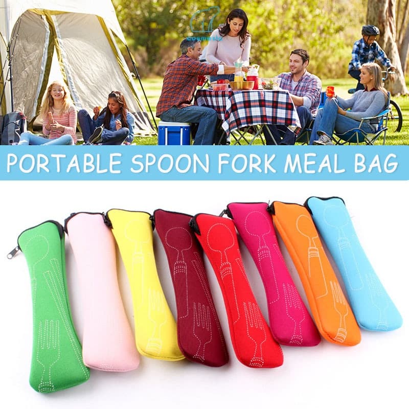 Suporte De Talheres Portátil Para Colher/Garfo/Bolsa De Jantar/Acampamento/Viagem