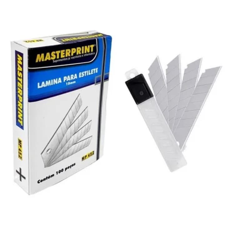 100 Lâmina para Estilete Grande 18mm Masterprint