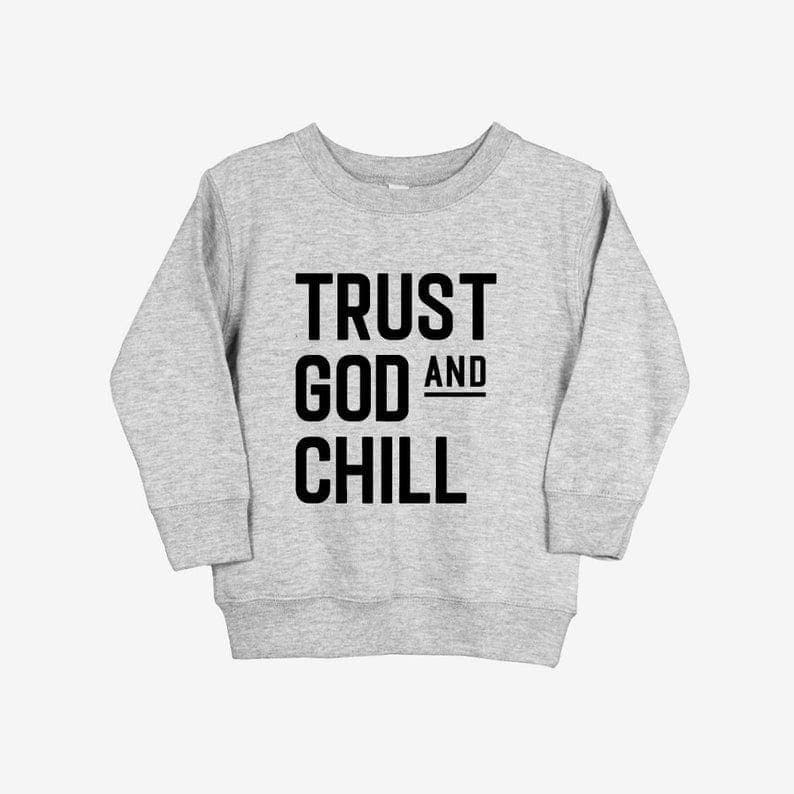 KALILA-Suéter TRUST GOD & CHILL Para Meninas E Meninos De 1 A 6 Anos/Material De Lã