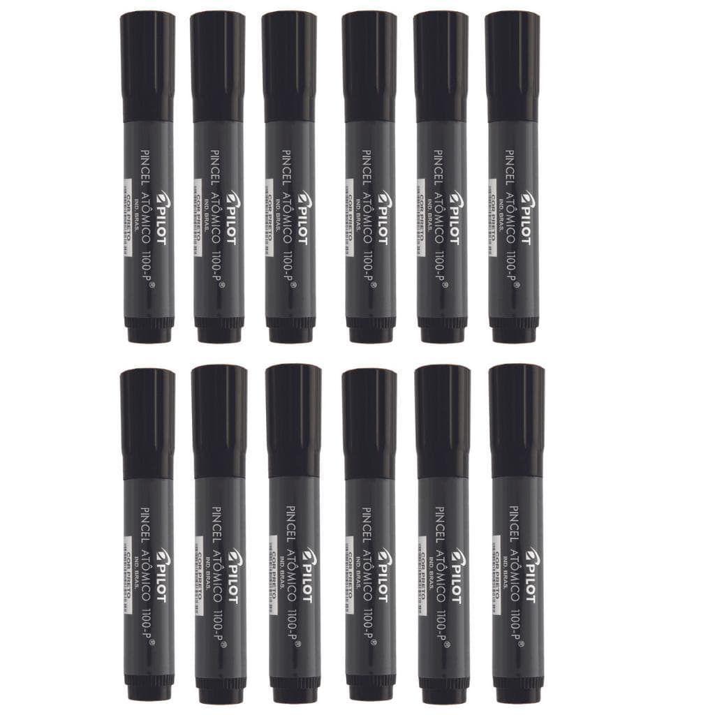Pincel Atômico 1100-p Pilot Kit Com 12 Unidades cor preto