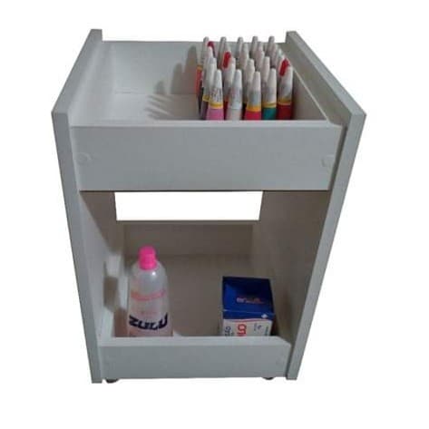 Carrinho Auxiliar Mdf ou Mdp P/manicure/estética C/2 Bandejas