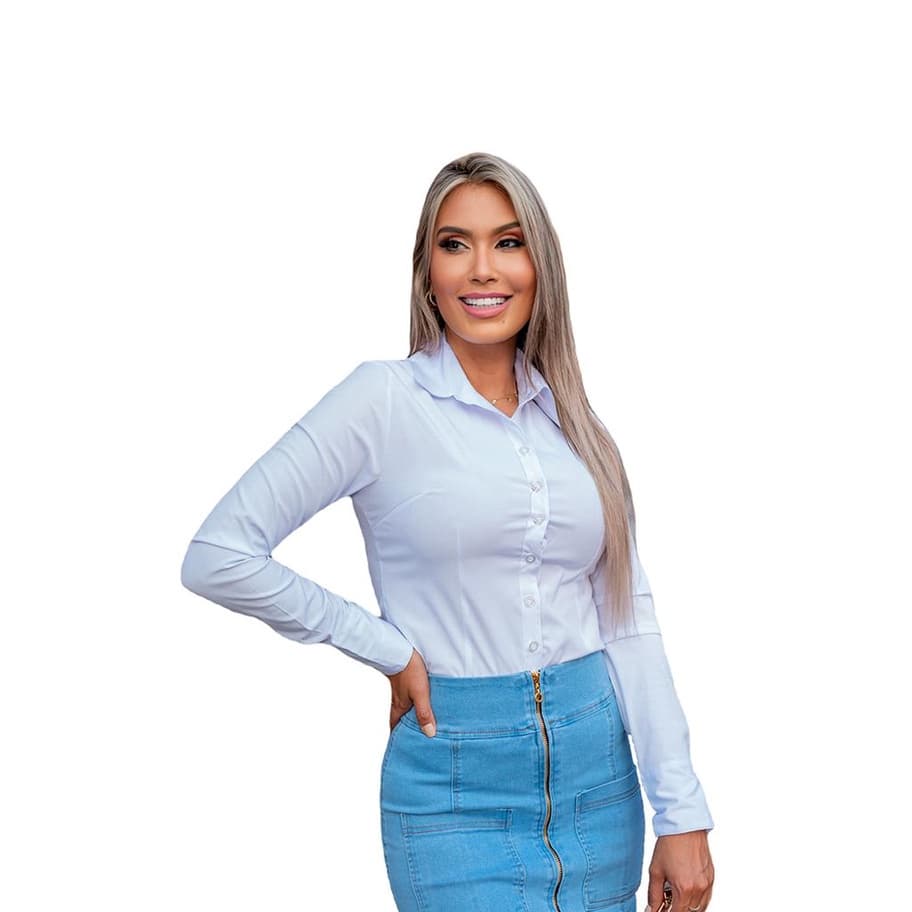 CAMISA MANGA LONGA FEMININA MODA PLUS SIZE LINDA SKU:CFMP10