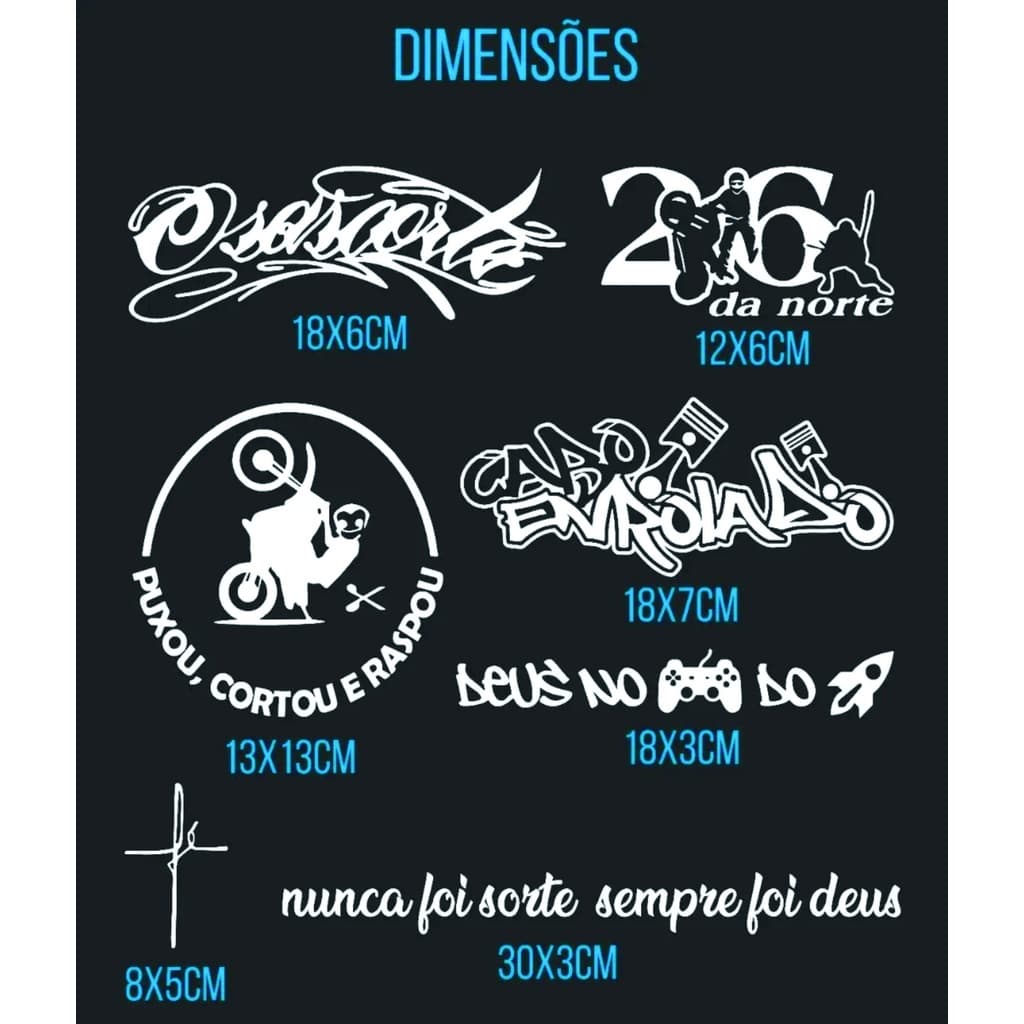 Kit 7 Adesivos Cabo Enrolado 26 Da Norte Grau Osascorte MOTOO