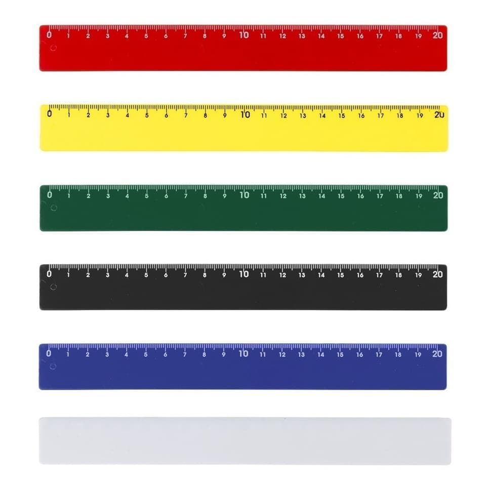 Kit 50 Unidades Régua Plástica 20cm Coloridas Sortidas