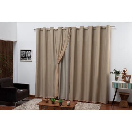Cortina De Voil C/ Forro Em Blackout 4,00x2,50 Sala/quarto