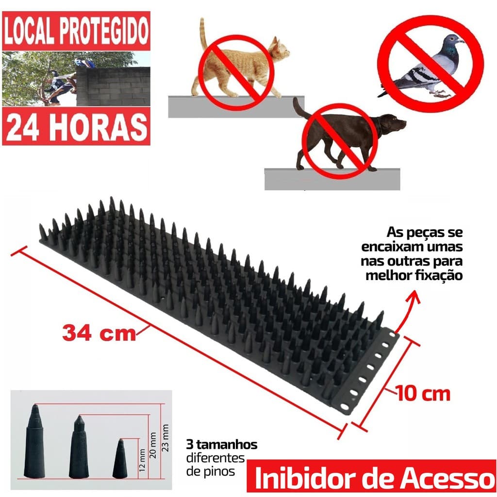 6 Espículas Anti Pombos/gatos Inibidor De Acesso A Invasão