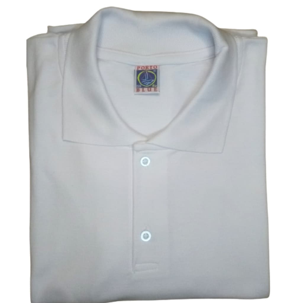 Camisa Gola Polo Branca Masculina Uniforme Camisa Premium Algodão