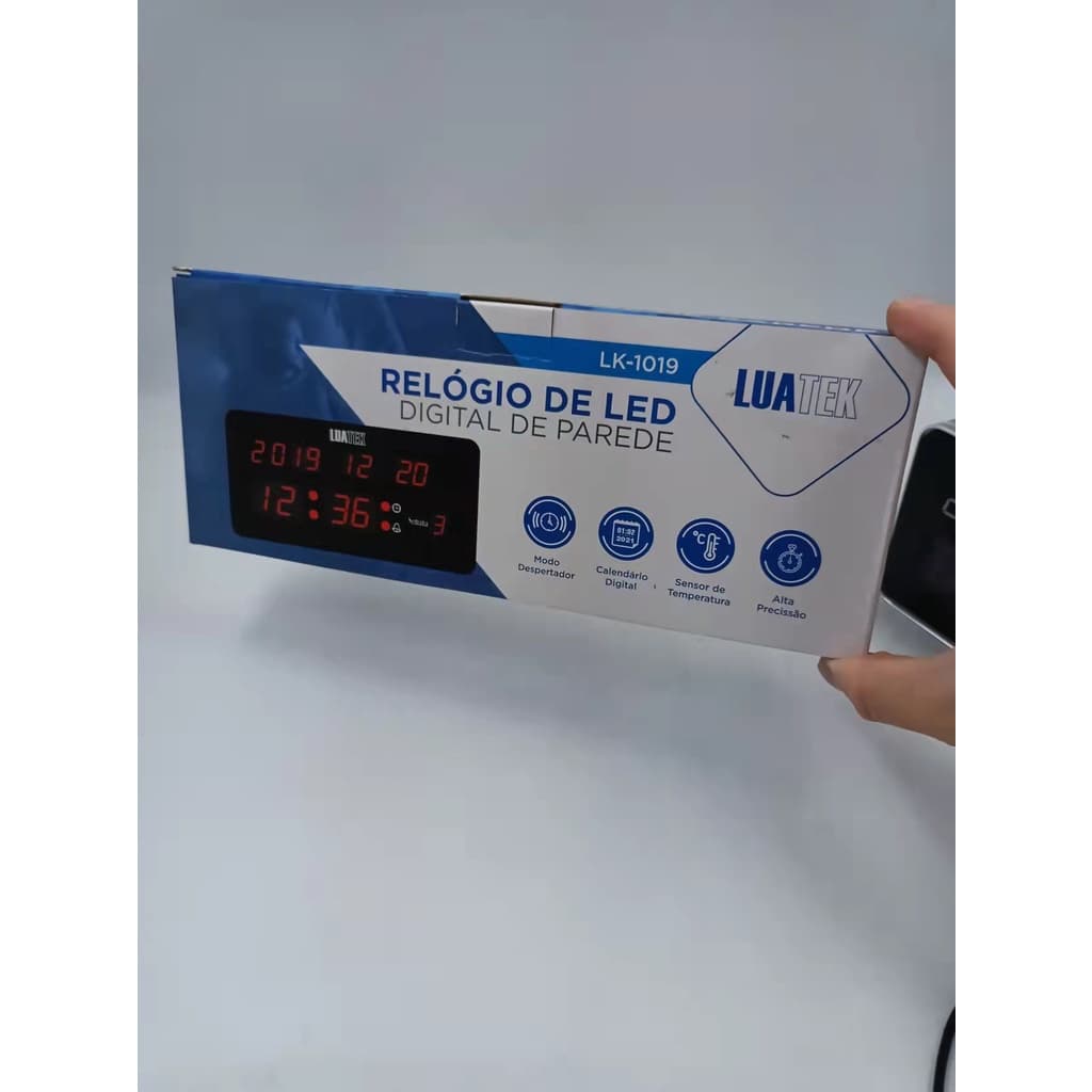 Relogio De Parede Digital pequena  Data Calendário  Alarme Relogio LED Alto Brilho