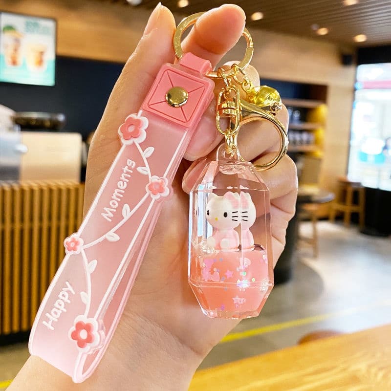 Chaveiro Com Pingente De Estrela/Coração/Leite/Chá Hello Kitty Para Chave Do Carro