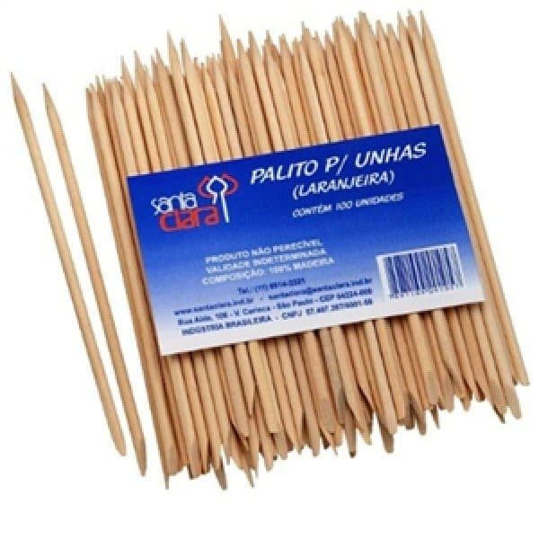 Palitos Laranjeira Manicure - 100 Unidades Santa Clara