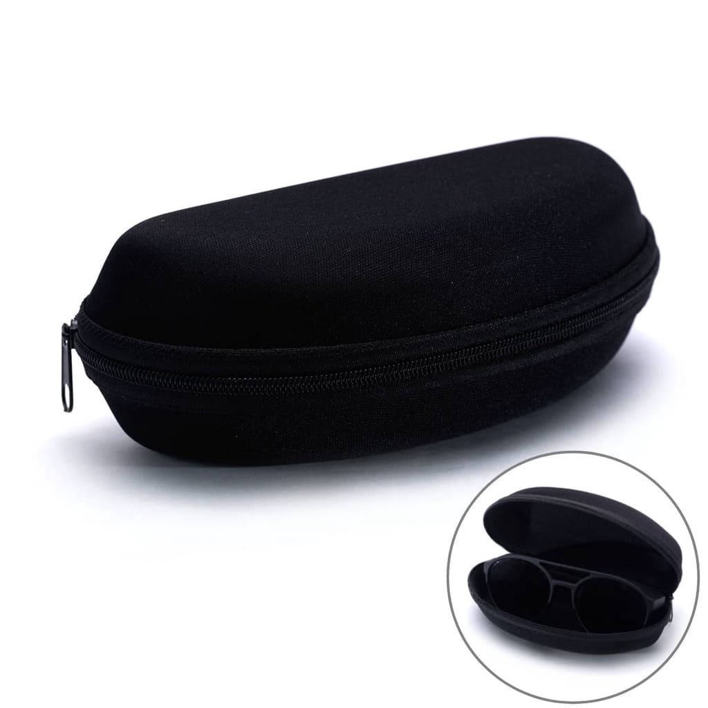 Kit 3 Estojo Para Óculos De Sol Grande C/ Zíper Preto Case Porta Armação de Oculos