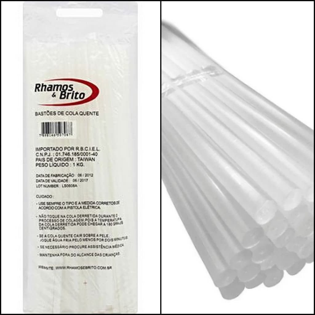 BASTÃO COLA QUENTE RAMOS E BRITO ponta amarela -  A MELHOR DO MERCADO- FINA 0.7MM-  referente á 01 bastão DE 30CM