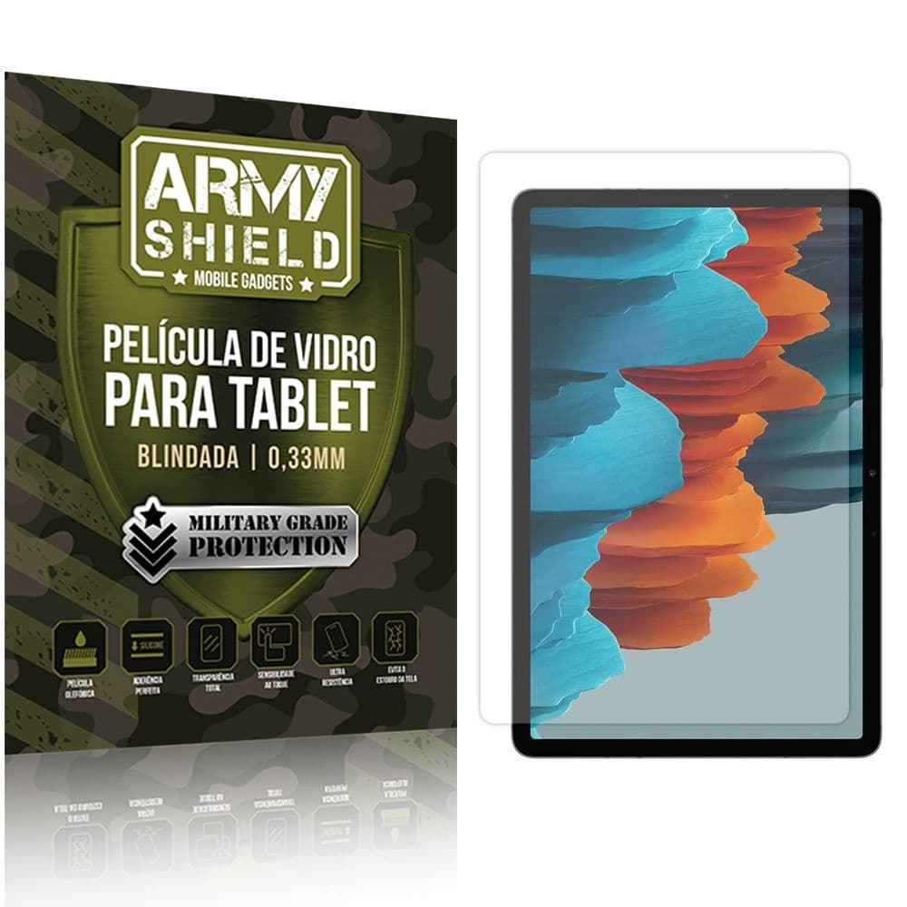 Película de Vidro Galaxy Tab S7 Plus 12.4' T970 - Armyshield