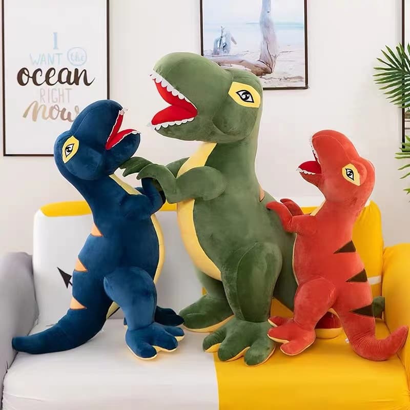Brinquedo  De Pelúcia Dinossauro Gigante Tiranossauro  85 cm Antialérgico Lavável Com Selo