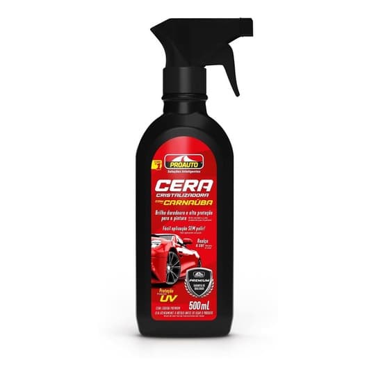 Cera Cristalizadora Liquida Carnauba Spray Wax Proauto 500ml