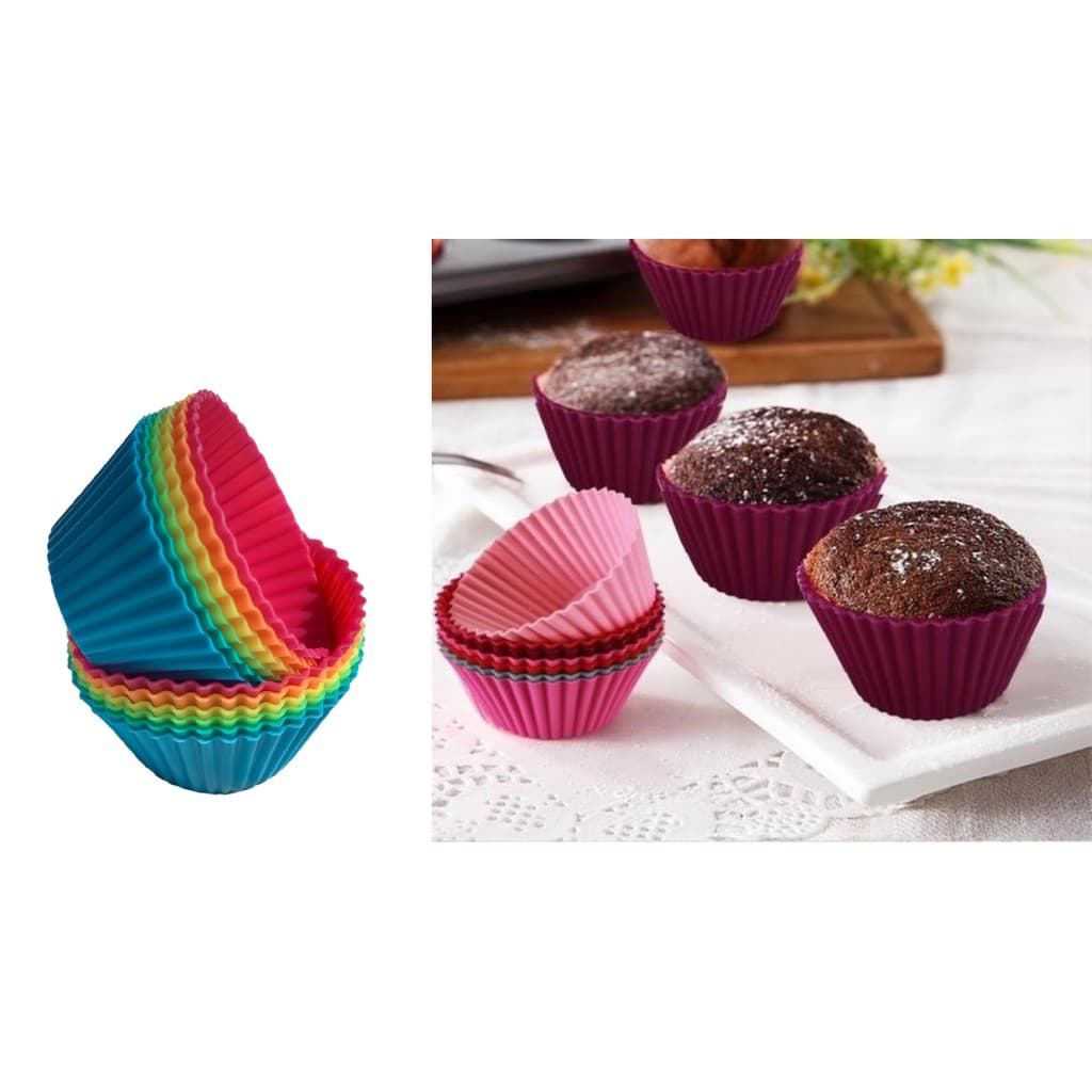 Jogo De Forma De Silicone Mini Bolo Cupcake 6 pçs