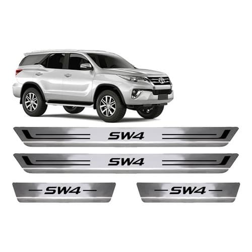 Soleira De Porta Aço Inox Escovado Toyota Hilux Sw4 - Todos