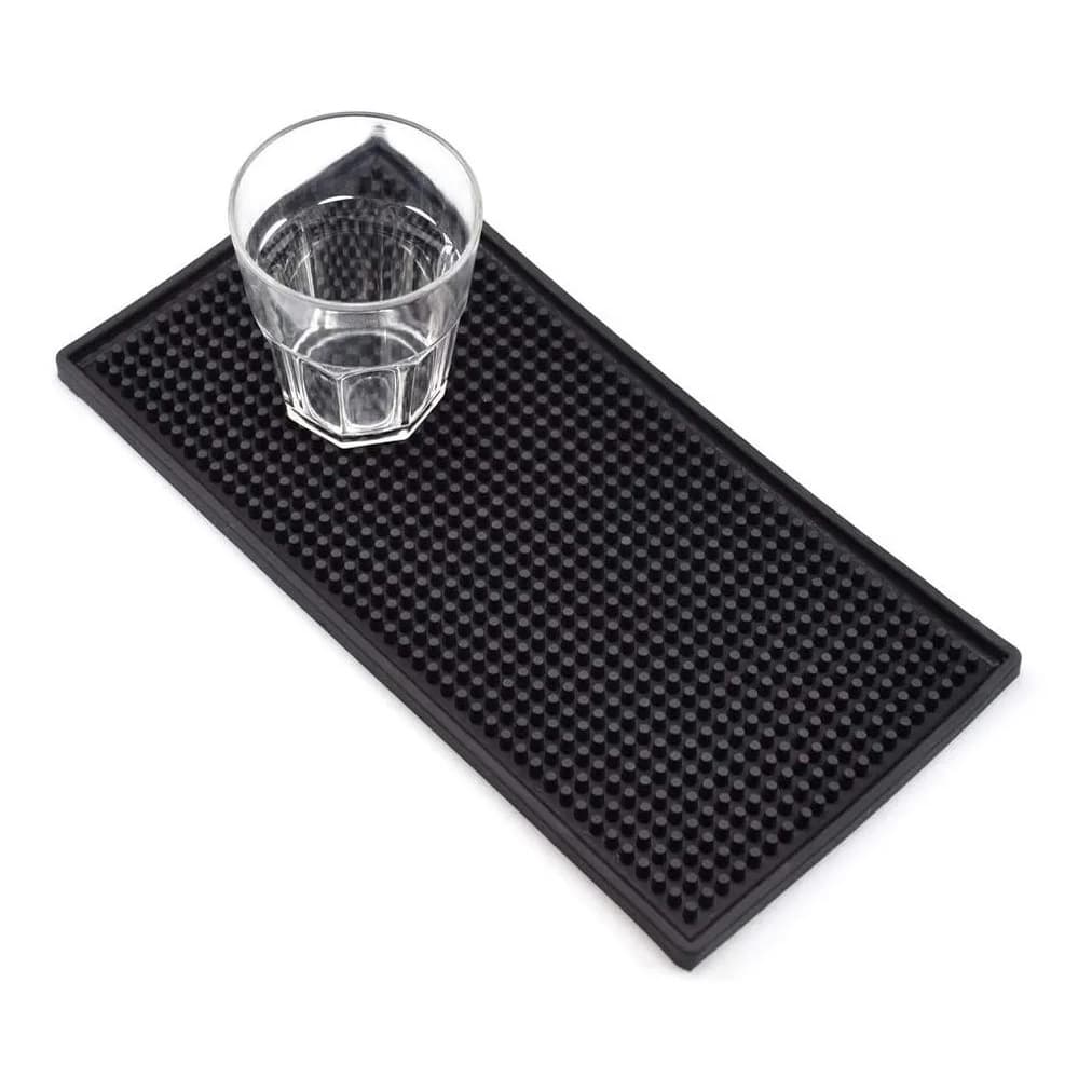 Tapete Escorredor Loucas Talheres Bar Preto Pequeno 30x15cm