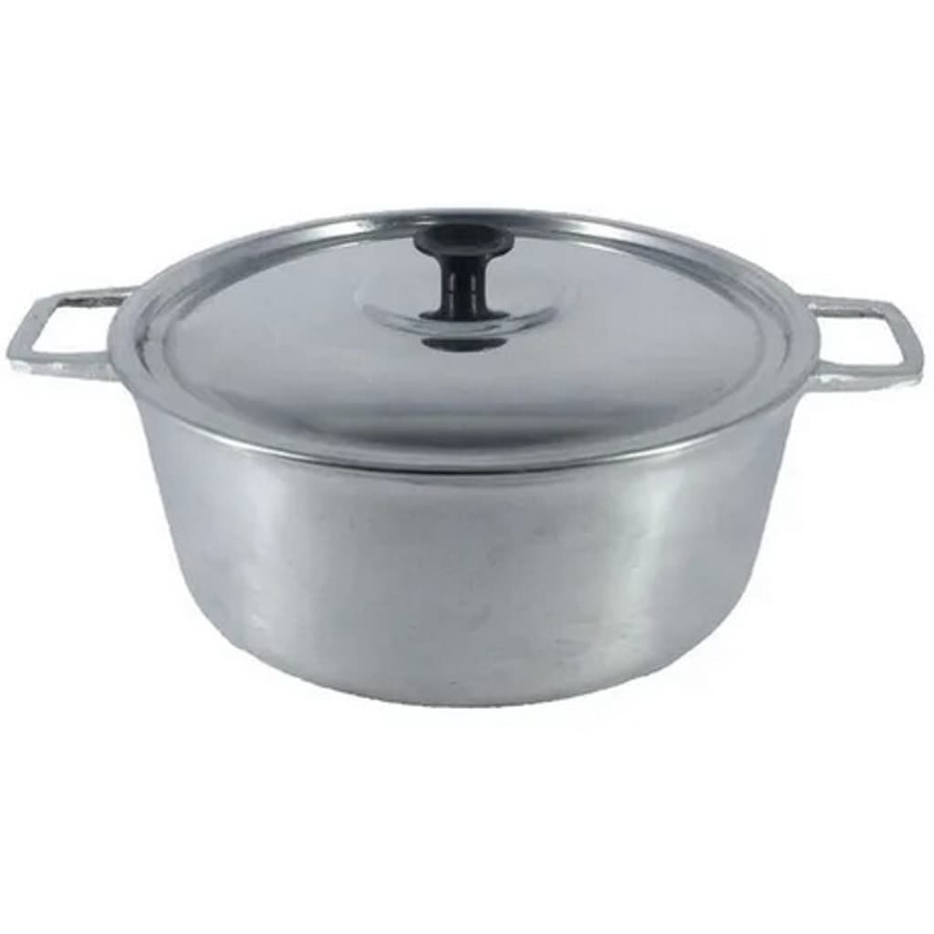 Panela de Alumínio Fundido Batido Número 14 cm Com Tampa e Alça de Ferro Maciço Grossa Profissional Alta Durabilidade