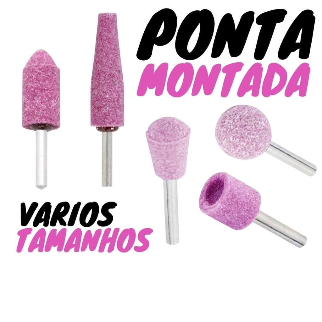 Ponta Montada Rosa (Varios Modelos) Haste 1/4"