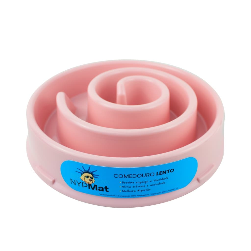 Comedouro Lento Educador Para Cães Modelo espiral Rosa