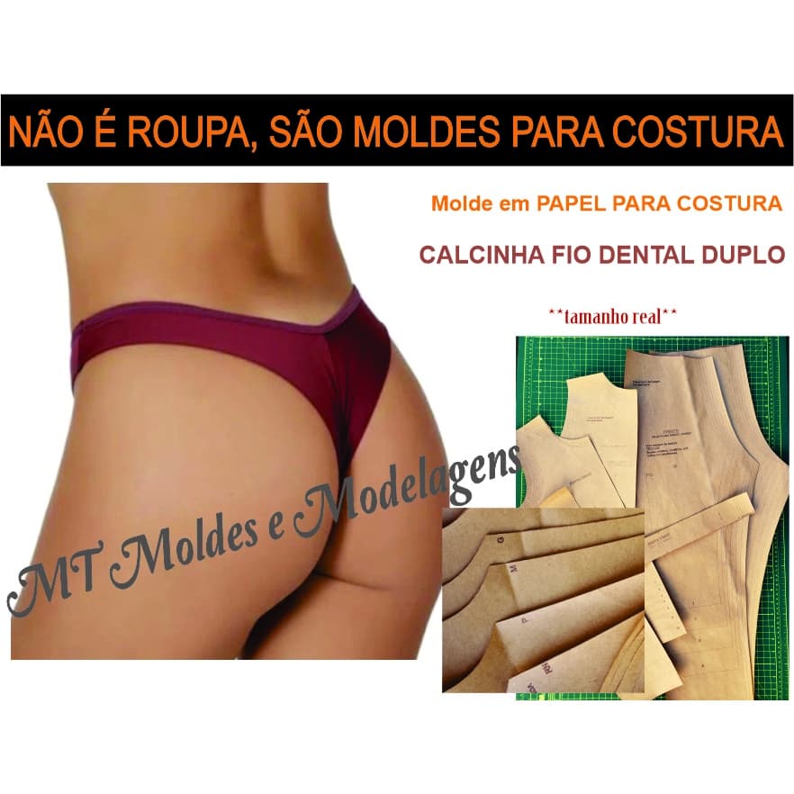 MOLDE COSTURA calcinha fio dental duplo 80g