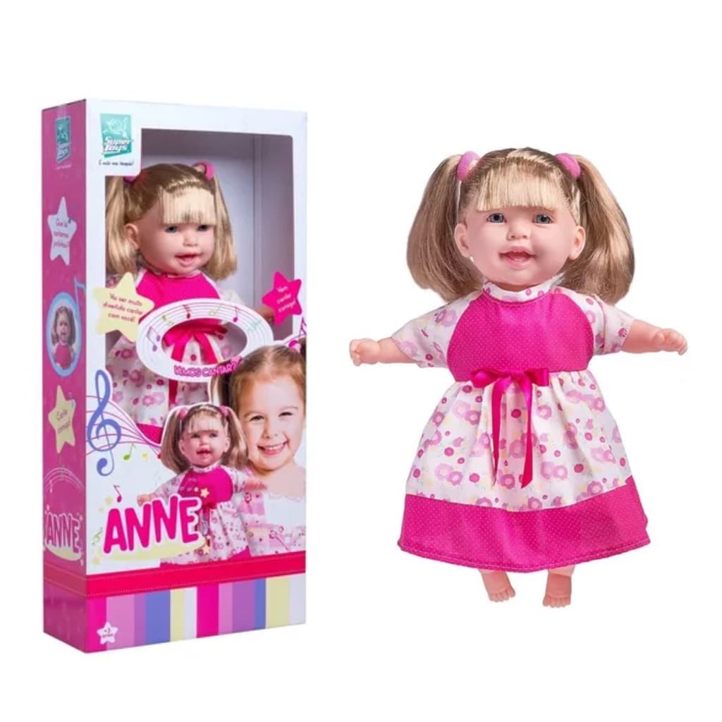 Boneca Anne Cante Comigo 42cm Canta Recita Brinquedo De Menina Super Toys Promoção Shopee