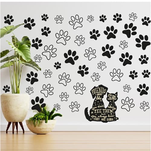 Adesivo Pet Shop Gato E Cachorro 69 Patinhas Patas 8cm Veterinário, Banho e Tosa