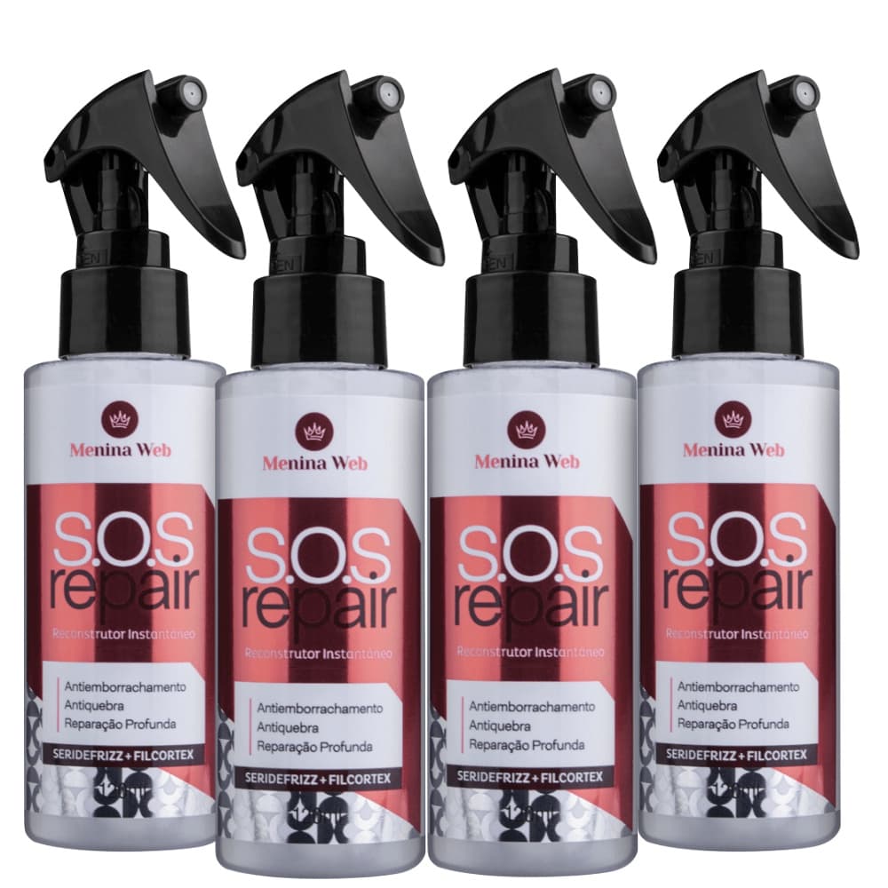Kit com 4 Un Reconstrutor Instantâneo S.O.S Repair 120ml Menina Web