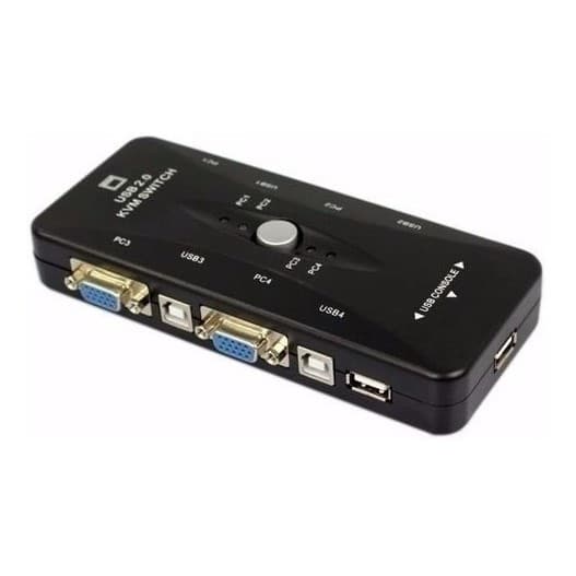 Kit 1 Switch Vga Chaveador 4x1 Kvm + 1 Conversor Hdmi X Vga