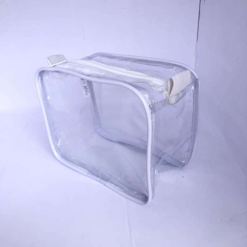 Mini Necessairre Transparente e (Branca Gelo) kit Barber - Maquiagem - Organizadora de viagem - multiuso