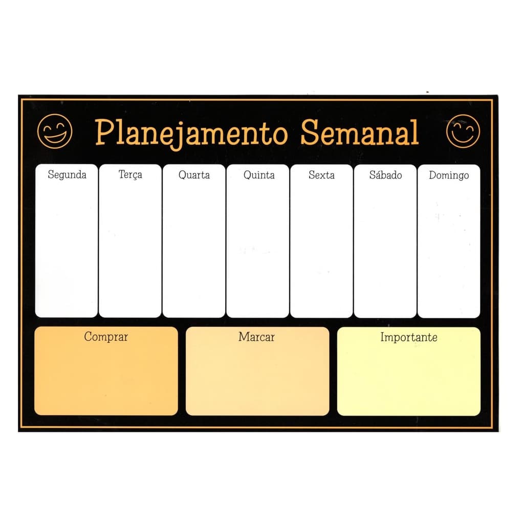 Quadro Magnético de Geladeira Lista de compras Planner Tamanho 30x40cm
