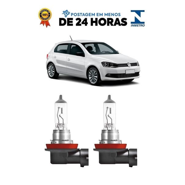 Par Lampada Farol de Milha Gol Voyage Saveiro G6 2013 2014 2015 H11