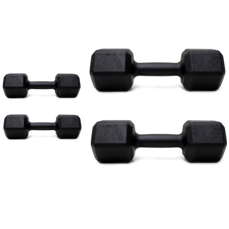 kit Halter halteres 4kg e 6kg sextavado total 20kg aparelho academia