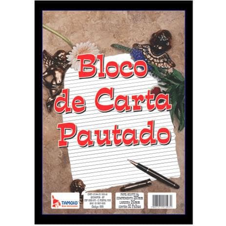 Bloco de Carta Branco A4 Pautado 210x297 50 Fls. Tamoio