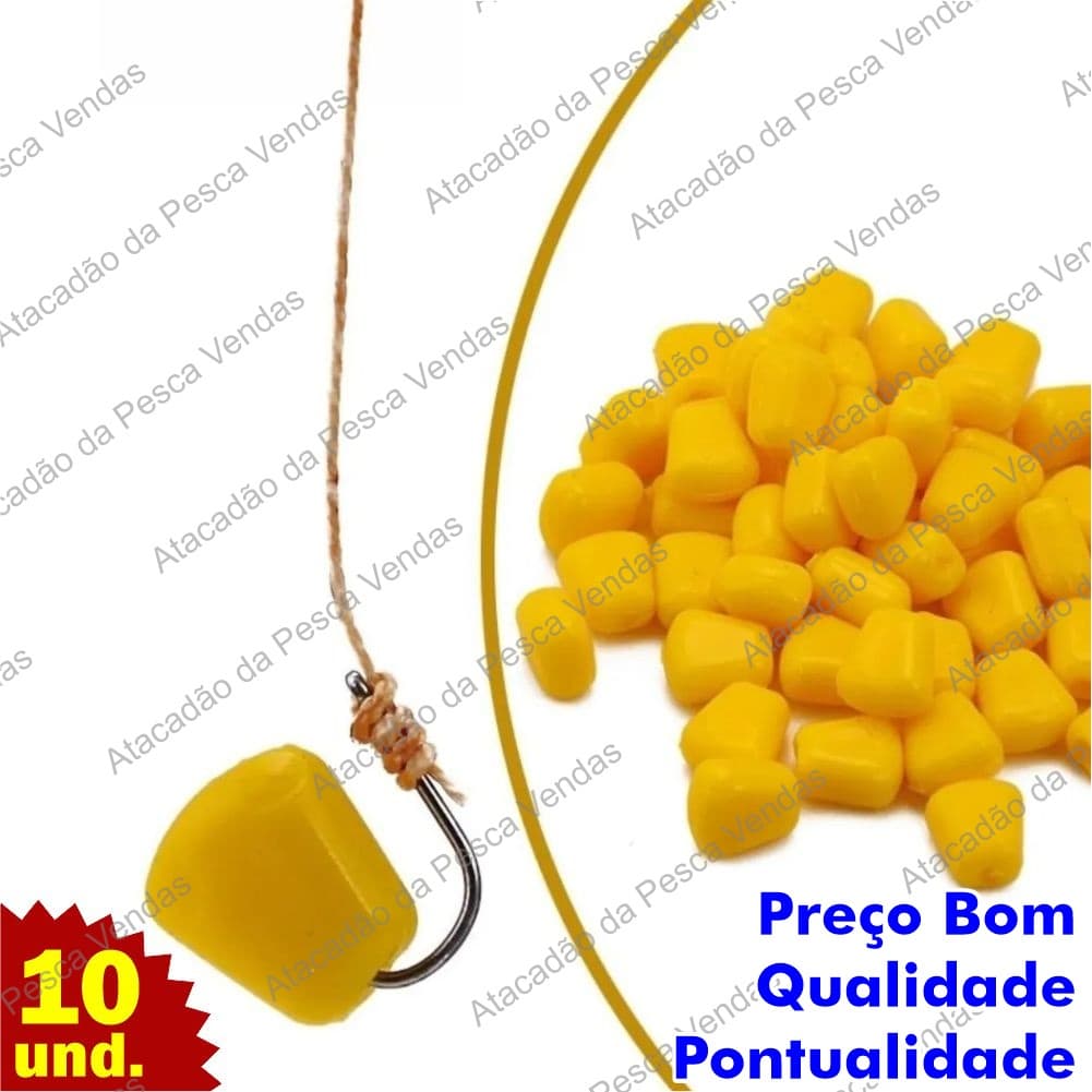 Isca Artificial Pesca Milho em Silicone Iscas Artificiais para Pesca c/10