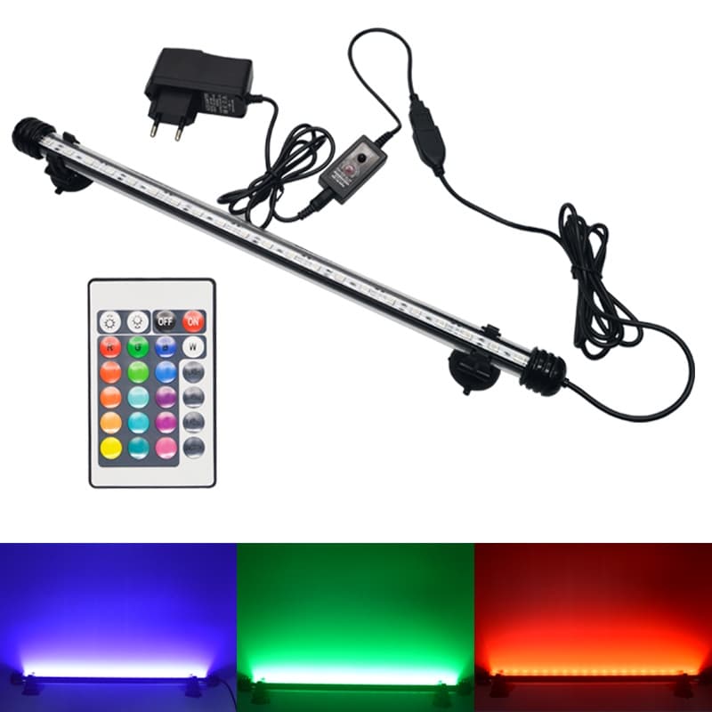 Lâmpada Submersível LED Para Aquário 19-49CM Decoração 110v-220V