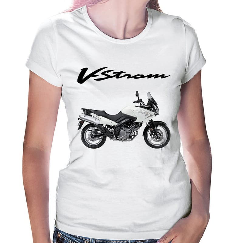 Baby Look Moto Suzuki DL 650 V Strom Branca