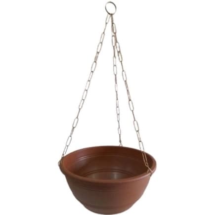 2 Vasos para rabo de macaco,  cuia G  marrons 25cm com corrente aço 44cm