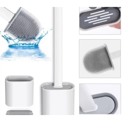 Escova Sanitária Quadrada Silicone com adesivo para parede