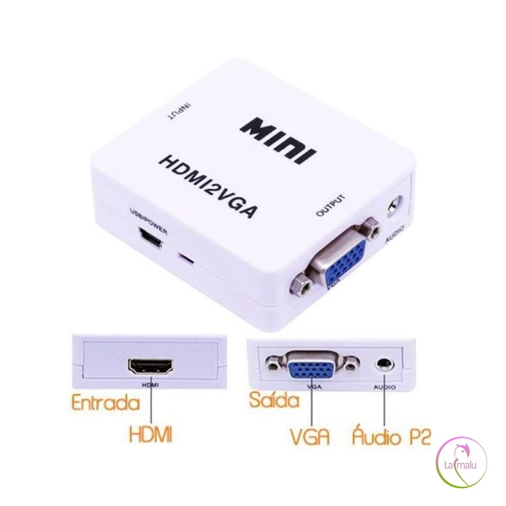Mini Conversor HDMI para VGA 1080P